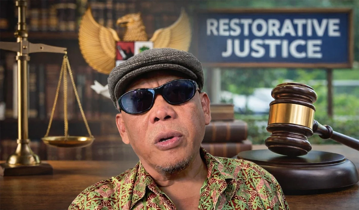 Ilustrasi Restorative justice Kasus Ijazah Palsu Jokowi - Gambar di buat dengan Ai - beritanda.com