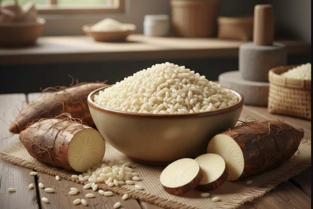 Ilustrasi beras analog berbahan uwi